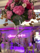 Lit Crystal Filled Floral Vase Centerpiece Rental